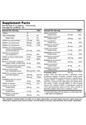 Daily Essential Nutrients Micronutrient powder ingredients