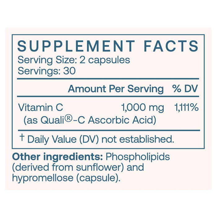 BodyBio Liposomal Vitamin C 60 caps ingredients