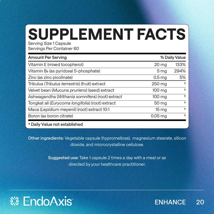 EndoAxis Formula 20 60 caps ingredients