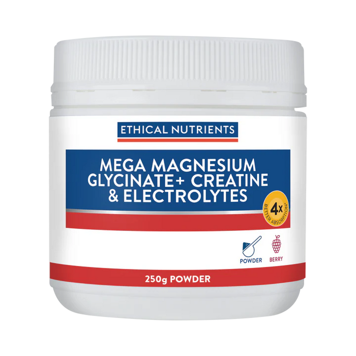 Mega Magnesium Glycinate+ Creatine & Electrolytes 250g Powder