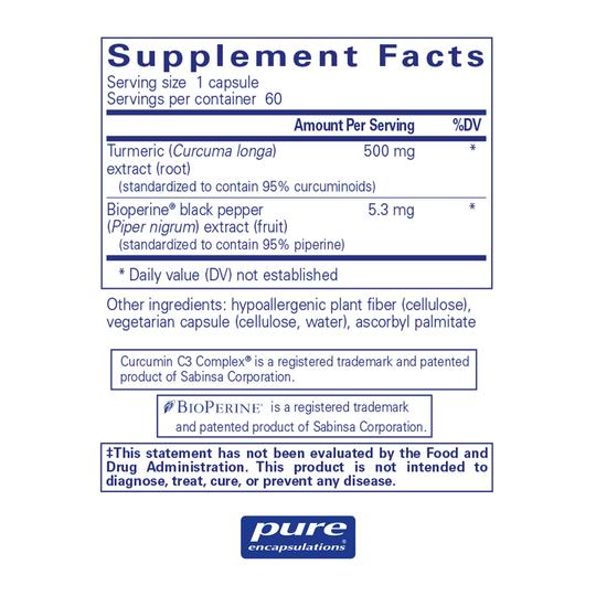 Curcumin 500  with Bioperine 60 caps ingredients