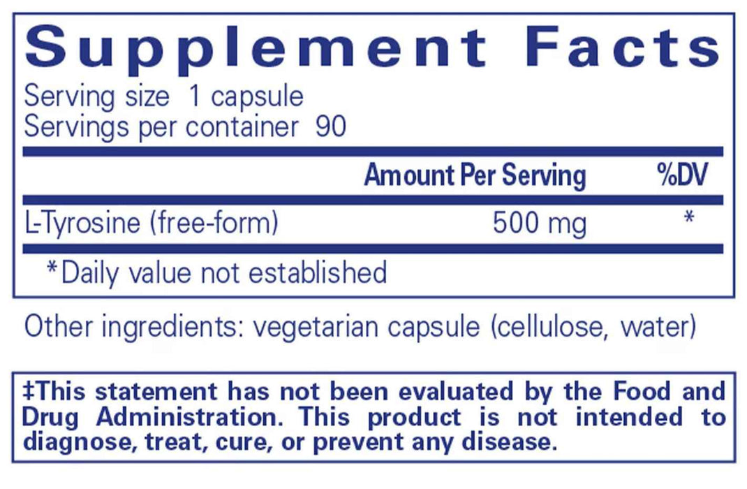 Pure Encapsulations L-Tyrosine ingredients