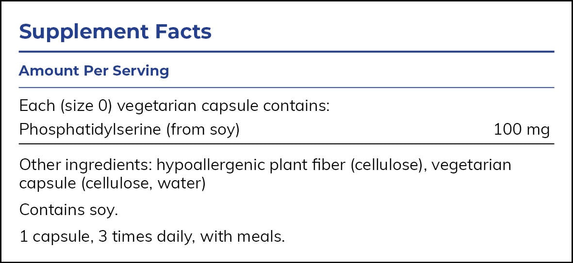 Pure Encapsulations PS 100mg caps ingredients