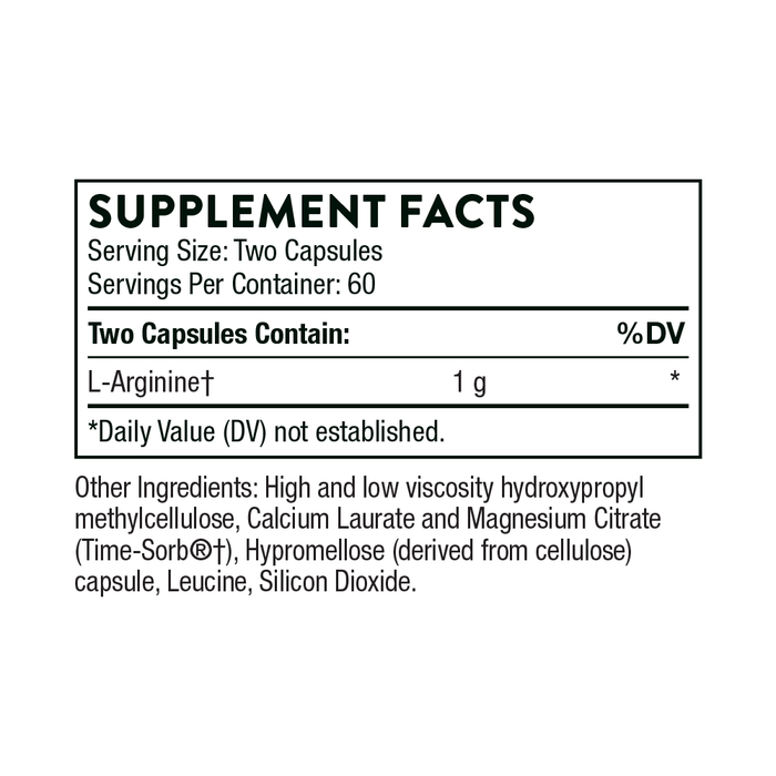 Thorne L-Arginine Sustained ingredient