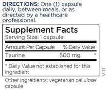 Load image into Gallery viewer, Metabolic Maintenance Taurine 500mg 100 caps