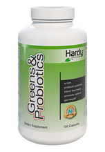 Load image into Gallery viewer, Hardys Nutritionals Greens &amp; Probiotics 180 caps